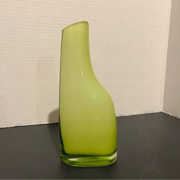 IKEA Other - Vintage Ikea Okkso Cased Lime Green Glass Vase 8” Tall
